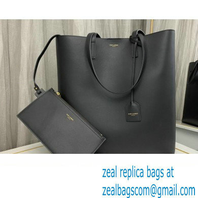 Saint Laurent Shopping n/s bag in supple leather 600306 Black