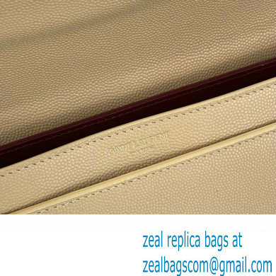 Saint Laurent cassandra medium chain bag in grain de poudre embossed leather 532750 Beige