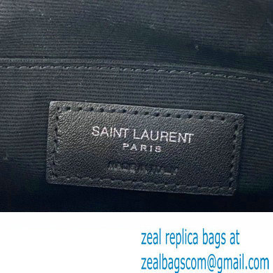 Saint Laurent cassandre matelasse a5 pouch in quilted leather 379039 Black/Silver