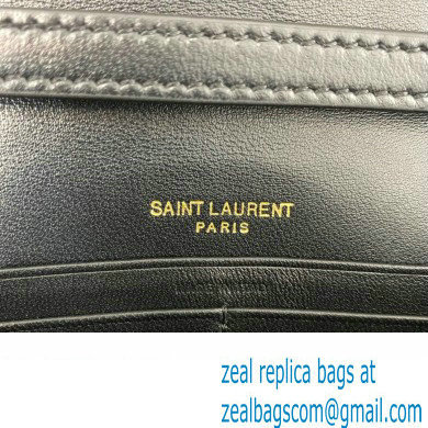 Saint Laurent cassandre matelasse carre chain wallet in lambskin 743346 Black/Gold