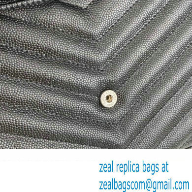 Saint Laurent cassandre matelasse chain wallet in grain de poudre embossed leather 377828 Black/Silver