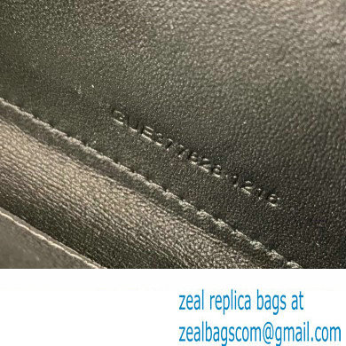 Saint Laurent cassandre matelasse chain wallet in grain de poudre embossed leather 377828 Silver