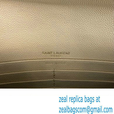 Saint Laurent cassandre matelasse envelope chain wallet in grain de poudre embossed leather 393953/742920/695108 Beige/Gold - Click Image to Close