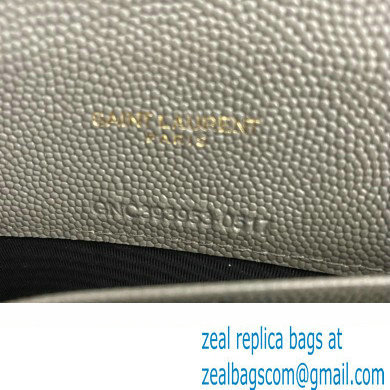Saint Laurent cassandre matelasse envelope chain wallet in grain de poudre embossed leather 393953/742920/695108 Gray/Gold - Click Image to Close