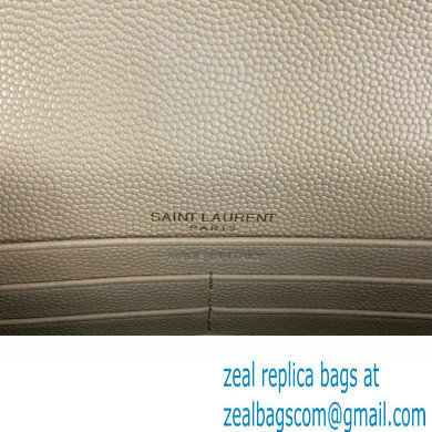 Saint Laurent cassandre matelasse envelope chain wallet in grain de poudre embossed leather 393953/742920/695108 Pink/Gold