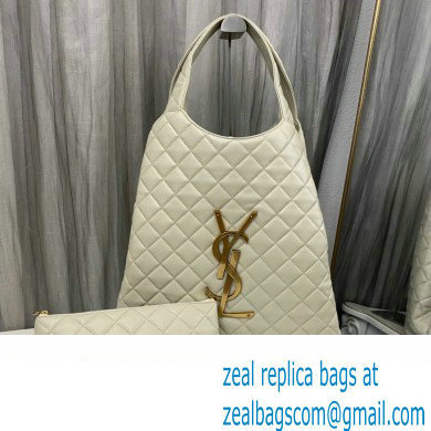 Saint Laurent icare maxi shopping bag in quilted lambskin 698651 Creamy - Click Image to Close