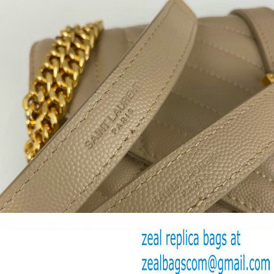 Saint Laurent medium envelope Bag in quilted grain de poudre embossed leather 600185 Beige - Click Image to Close