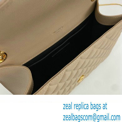 Saint Laurent medium envelope Bag in quilted grain de poudre embossed leather 600185 Beige - Click Image to Close