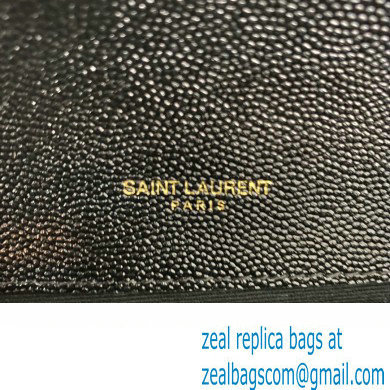 Saint Laurent medium envelope Bag in quilted grain de poudre embossed leather 600185 Black/Gold