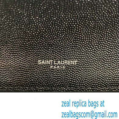 Saint Laurent medium envelope Bag in quilted grain de poudre embossed leather 600185 Black