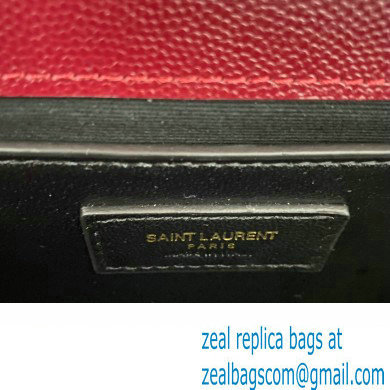 Saint Laurent medium envelope Bag in quilted grain de poudre embossed leather 600185 Dark Red