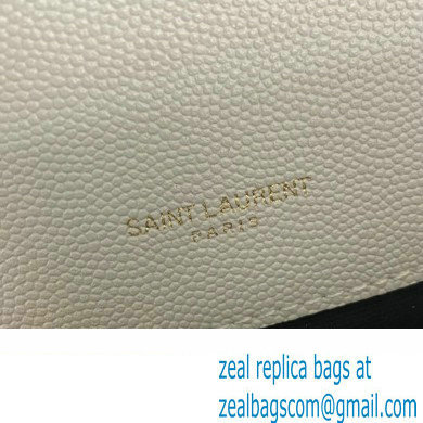 Saint Laurent medium envelope Bag in quilted grain de poudre embossed leather 600185 White - Click Image to Close