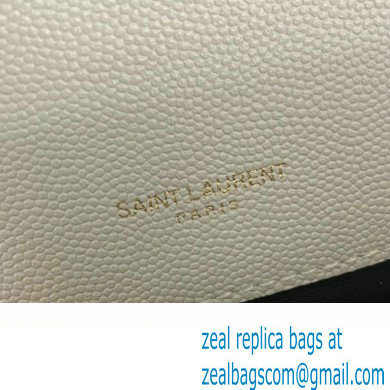 Saint Laurent medium envelope Bag in quilted grain de poudre embossed leather 600185 White