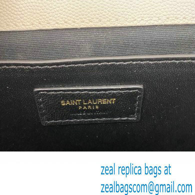 Saint Laurent medium envelope Bag in quilted grain de poudre embossed leather 600185 White