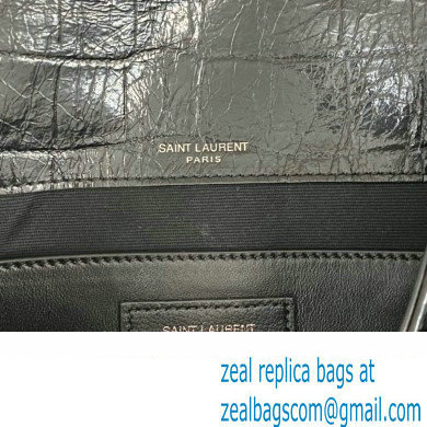 Saint Laurent niki baby Bag in crocodile-embossed leather 633151 Black - Click Image to Close