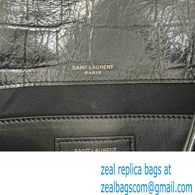 Saint Laurent niki baby Bag in crocodile-embossed leather 633151 Black