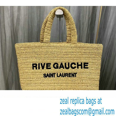 Saint Laurent rive gauche supple tote bag in raffia crochet 688864 - Click Image to Close