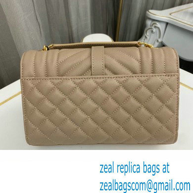 Saint Laurent small envelope Bag in quilted grain de poudre embossed leather 600195 Beige