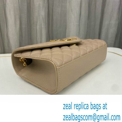 Saint Laurent small envelope Bag in quilted grain de poudre embossed leather 600195 Beige