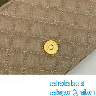 Saint Laurent small envelope Bag in quilted grain de poudre embossed leather 600195 Beige