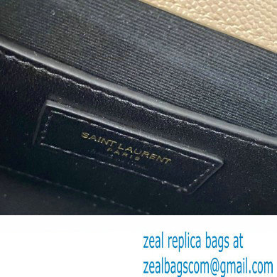 Saint Laurent small envelope Bag in quilted grain de poudre embossed leather 600195 Beige