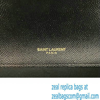 Saint Laurent small envelope Bag in quilted grain de poudre embossed leather 600195 Black/Gold