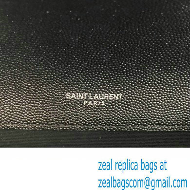 Saint Laurent small envelope Bag in quilted grain de poudre embossed leather 600195 Black/Silver