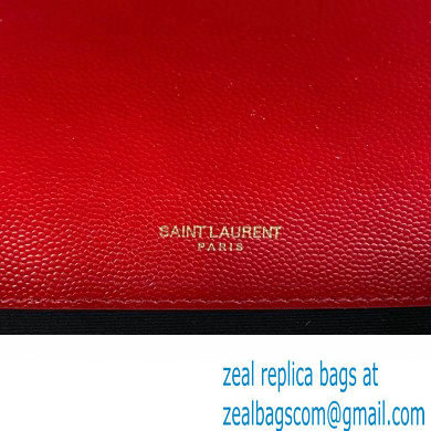 Saint Laurent small envelope Bag in quilted grain de poudre embossed leather 600195 Red - Click Image to Close