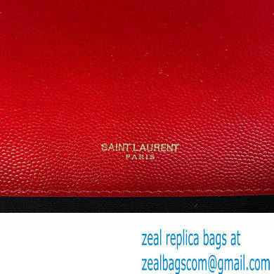 Saint Laurent small envelope Bag in quilted grain de poudre embossed leather 600195 Red