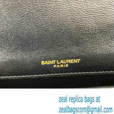 Saint Laurent solferino medium supple satchel bag in quilted lambskin 733704 Black