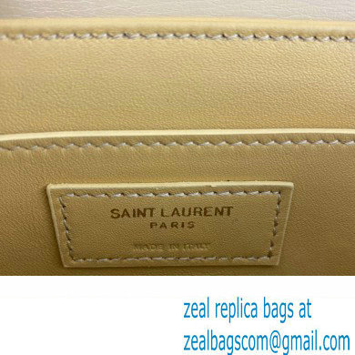 Saint Laurent solferino small bag in quilted nubuck suede 739139 Beige/Black - Click Image to Close