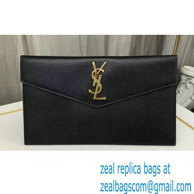 Saint Laurent uptown pouch in Grained leather 565739 Black - Click Image to Close