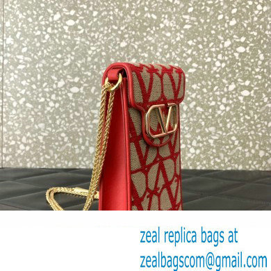 Valentino Loco Phone Case With Chain Bag in Toile Iconographe Red 2023