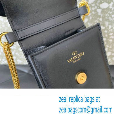 Valentino Loco Phone Case With Chain Bag in calfskin Black 2023