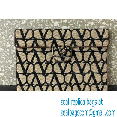 Valentino Loco Pouch Bag in Toile Iconographe 310 Beige/Coffee 2023 - Click Image to Close