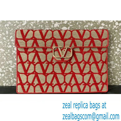 Valentino Loco Pouch Bag in Toile Iconographe 310 Beige/Red 2023