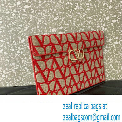 Valentino Loco Pouch Bag in Toile Iconographe 310 Beige/Red 2023 - Click Image to Close