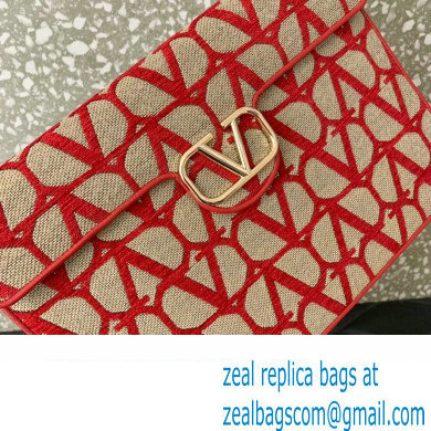 Valentino Loco Pouch Bag in Toile Iconographe 310 Beige/Red 2023