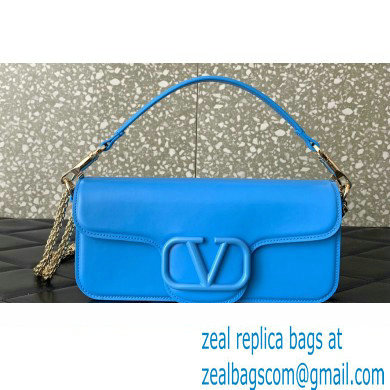 Valentino Loco Shoulder Bag In Calfskin Leather With Enamel 6031 Blue 2023