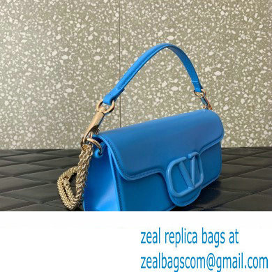 Valentino Loco Shoulder Bag In Calfskin Leather With Enamel 6031 Blue 2023