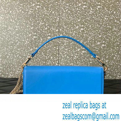 Valentino Loco Shoulder Bag In Calfskin Leather With Enamel 6031 Blue 2023