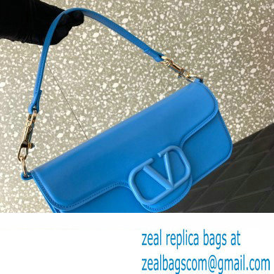 Valentino Loco Shoulder Bag In Calfskin Leather With Enamel 6031 Blue 2023