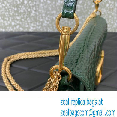 Valentino Loco Shoulder Bag In Croco Pattern Green 2023