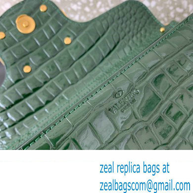 Valentino Loco Shoulder Bag In Croco Pattern Green 2023