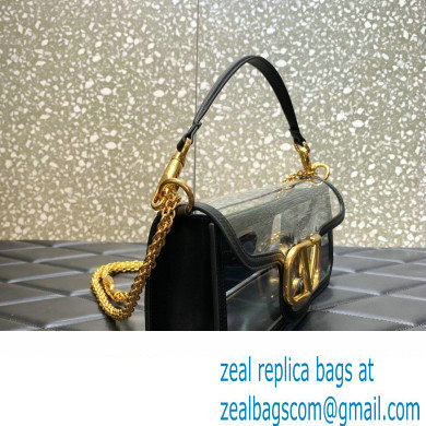 Valentino Loco Shoulder Bag In Transparent Polymeric Material Black 2023 - Click Image to Close