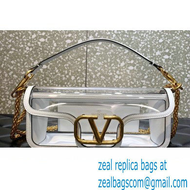 Valentino Loco Shoulder Bag In Transparent Polymeric Material White 2023 - Click Image to Close