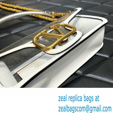 Valentino Loco Shoulder Bag In Transparent Polymeric Material White 2023