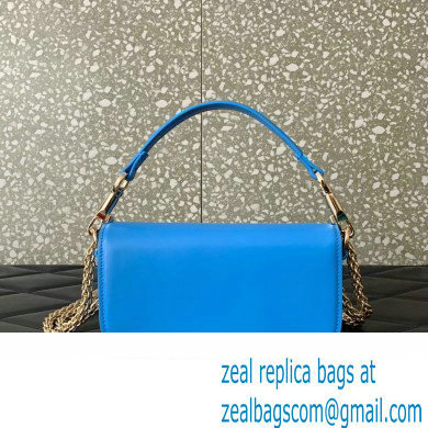 Valentino Loco Small Shoulder Bag In Calfskin Leather With Enamel 5030 Blue 2023