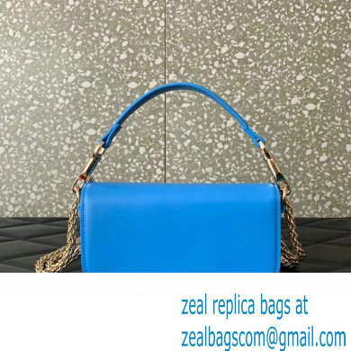 Valentino Loco Small Shoulder Bag In Calfskin Leather With Enamel 5030 Blue 2023 - Click Image to Close