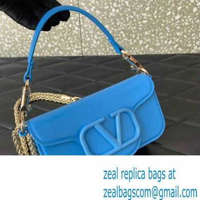 Valentino Loco Small Shoulder Bag In Calfskin Leather With Enamel 5030 Blue 2023